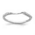 thumbnail image 3 of Auriga Fine Jewelry 10K White Gold 1/15 carat Diamond Contoured Complete Wedding Band for Women Size- 7, 3 of 4
