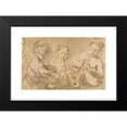 thumbnail image 2 of After Bernardo Strozzi 24x17 Black Modern Framed Museum Art Print Titled - Three Musicians Playing Horns and Pipe, 2 of 5