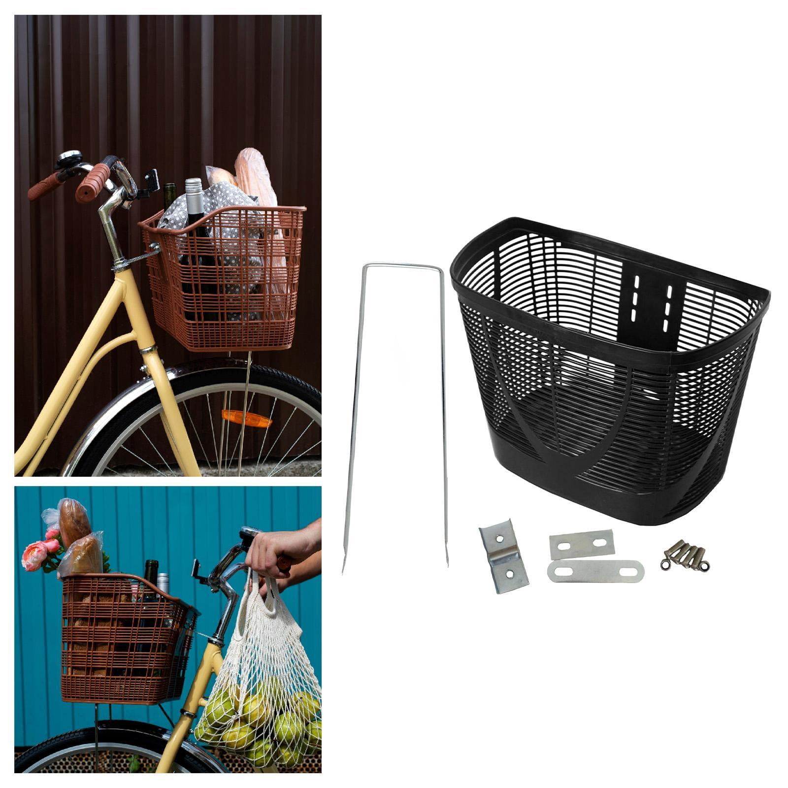 Luwecf Front Basket, Easy-to-mount Storage Basket for Travel, Shopping, Mountain Bikes Black