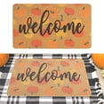 thumbnail image 1 of Pumpkin Welcome Doormat For Outdoor Entrance Coir Front Door Mat With Non Slip Backing Fall Holiday Door Mat christmas decor Celebrate Valentine's Day, 1 of 9