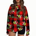 thumbnail image 4 of Ugly Christmas Sweater for Women Printed Long Sleeve Womens Sweatshirt Green Mons ter Graphic Holiday Pullover Tops Christmas Tree Sweatshirts for Women, 4 of 5