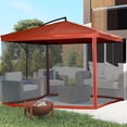 thumbnail image 2 of Outsunny Offset Patio Umbrella w/ Net, Cantilever Patio Umbrella, Wine Red, 2 of 10