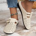 thumbnail image 4 of NOKIO Buckle Mules for Women Round Toe Backless Flat Mules Slides Mules Shoes Ladies Slip-on Loafers Fashion Ladies Sports Casual Shoes Ladies PU Breathable Shoes Comfortable Casual Shoes, 4 of 4