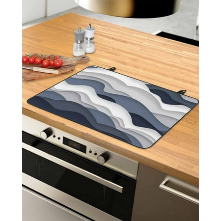 

Navy Blue Ombre Stove Top Covers for Electric Stove Heat Insulation Fireproof Glass Cooktop Cover Counter Top Glass Stove Cover for Prevent Scratches 24 x21 Modern Geometric Moire Abstract Art