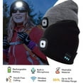 thumbnail image 3 of Viworld Bluetooth Beanie Hat with LED Lights, Winter Hands-Free Speakers Knitted Cap USB Rechargeable Hat for Running Hiking Unisex (Fluorescent Yellow), 3 of 7