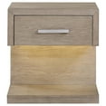 thumbnail image 2 of Keno Nightstand, 27 Inch Brown Acacia Wood, Storage Drawer, LED Light, 2 of 6
