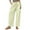 Beige, variant on Krdevn Womens Pants - Linen Pants Women Elastic High Waisted Drawstring Cargo Pants Baggy Wide Leg Pant Casual Beach Pant,Pants for Women,Size:S