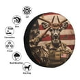 thumbnail image 4 of Susaid Patriotic Deer Soldier Salute Print Tire Covers,Waterproof Anti-UV Snow Sun Rain Tire Covers for RV,Truck, SUV, Trailer, Camper-14 inch, 4 of 6