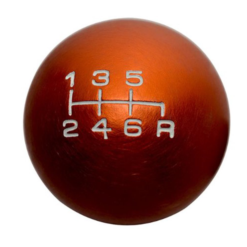 10x1.25mm Thread 6 speed JDM Round Ball Shift Knob in ORANGE Billet