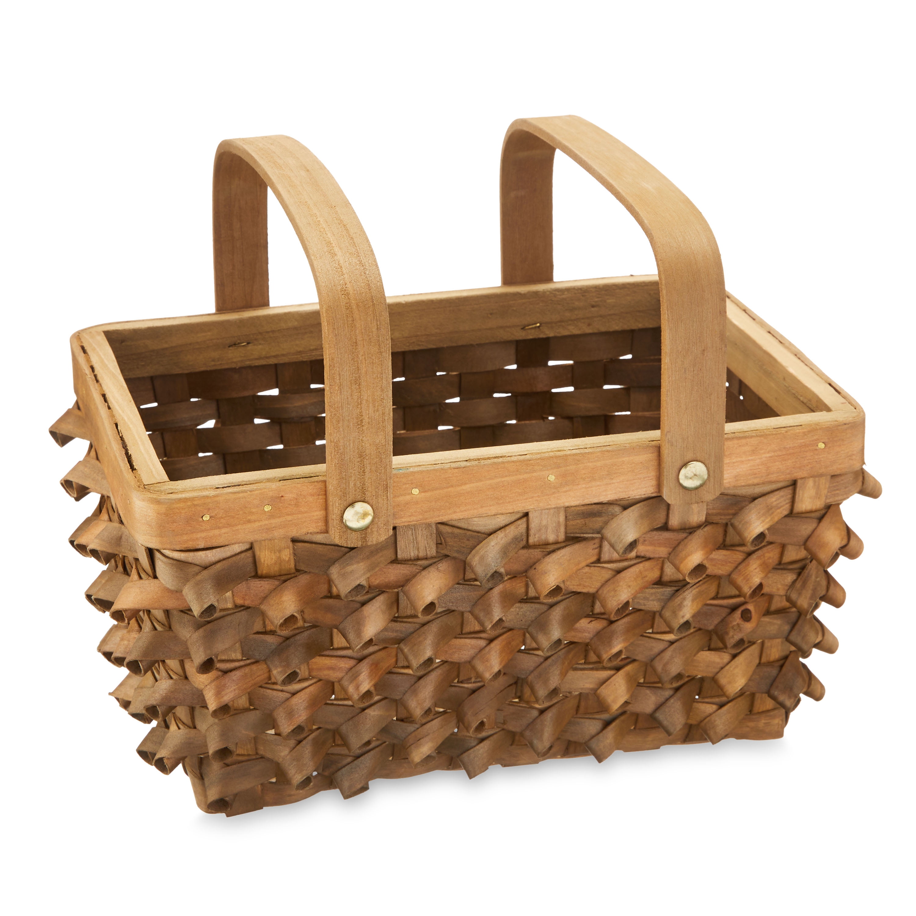 WAY TO CELEBRATE! Way To Celebrate Harvest Small Brown Wood Storage Basket, 10"