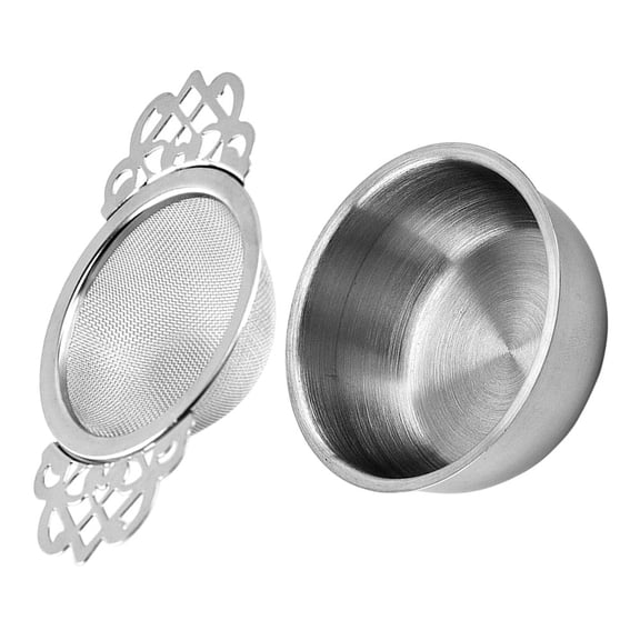unbranded Tea Strainers With Drip Bowls Mesh Tea Infuser Stainless Steel Loose Leaf Tea Filter With Handles Tea Accessory
