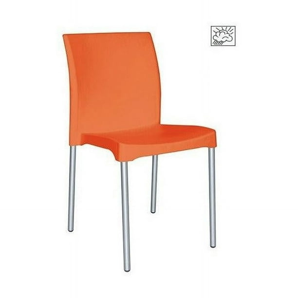 Silla de Comedor Durable Offiho para Exterior e Interior con Protección UV Color Naranja