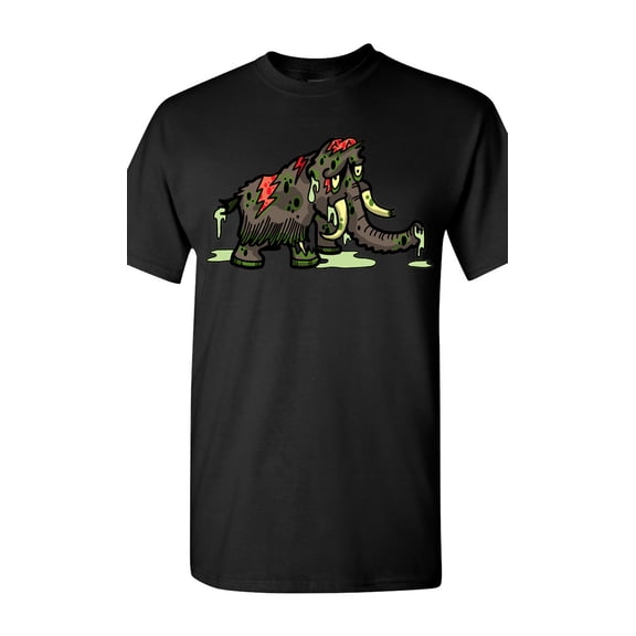Zombie Wooly Mammoth Undead Animals Adult DT T-Shirt Tee