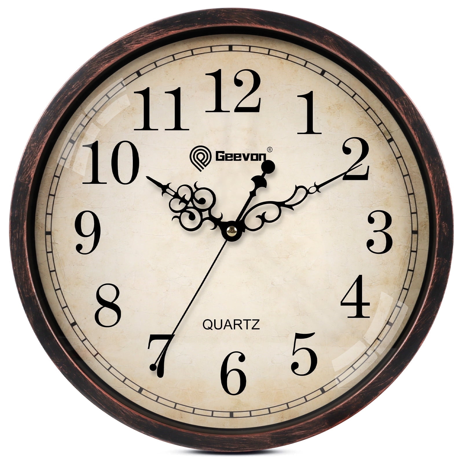 Skil Craft Slimline Wall Clock, 12/24 Hour, Bronze Frame, Quartz