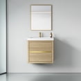 thumbnail image 4 of Bathroom Vanity, 24". Natural Oak Color. Stone Resin Countertop. Ample Storage. Soft Close Hinges. U-shape Drain For Convenient Function Vanity With Sink, Appearance. Spacious Drawers. Optimal, 4 of 7