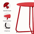 thumbnail image 4 of LAUSAINT HOME 18" Modern Outdoor Side Table, Small Round Steel Patio Table with Adjustable Footpads, Red, 4 of 7