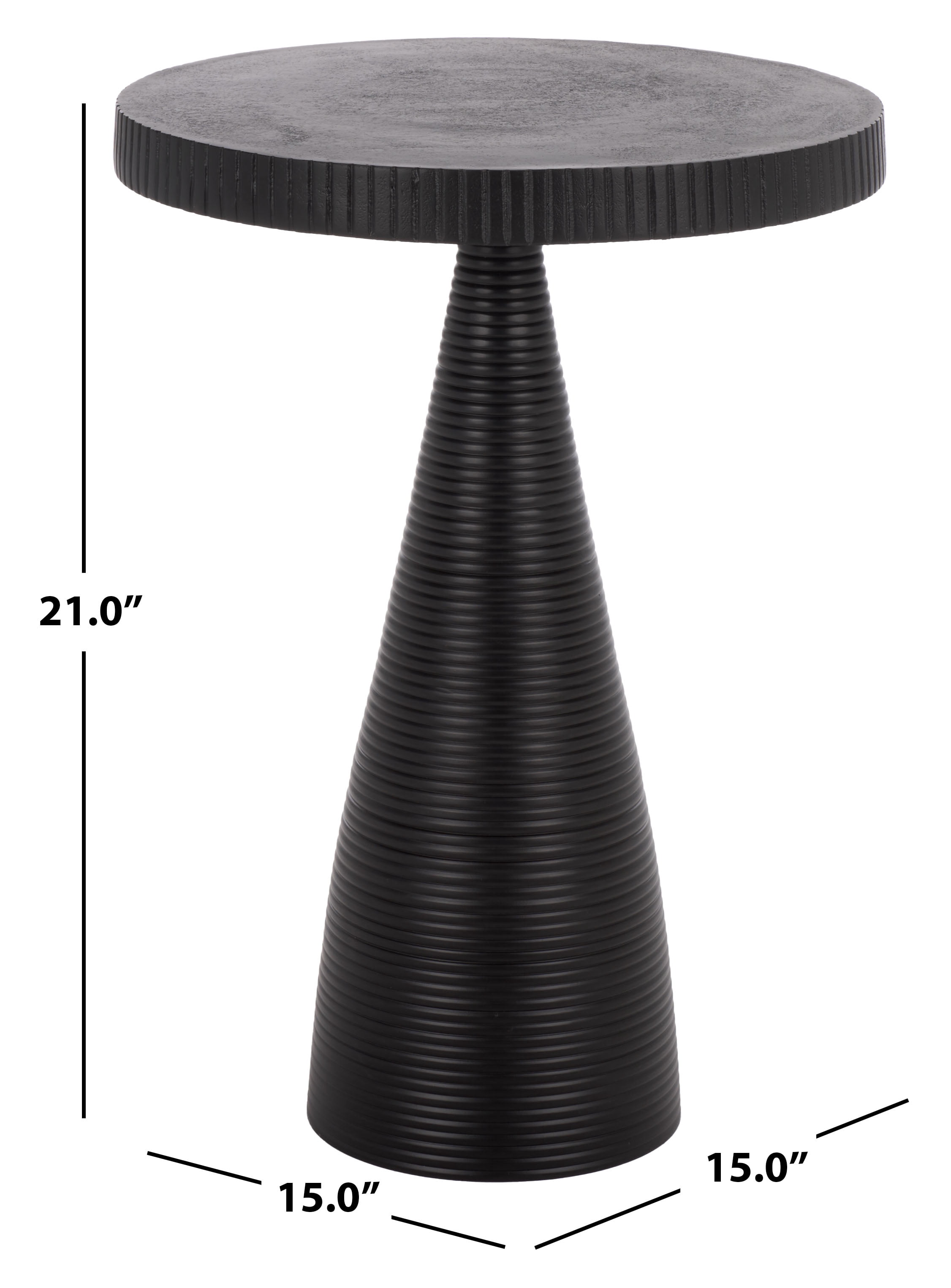 Safavieh Champeaux Round Metal Glam End Table, Black