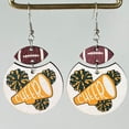 thumbnail image 2 of Soccer Earrings Cheerleaders Multicolor Rugby Geometric Wooden Print Cheer Earrings Rugby Cheerleader Earrings Cheer Jacket Earrings Girls Earrings for Sensitive Ears Rhinestone Earrings Earring Set, 2 of 4