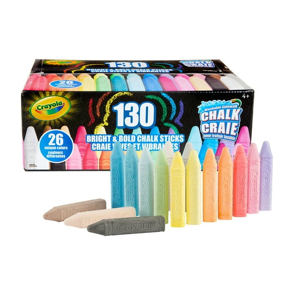 Crayola Bright & Bold Chalk Sticks, Pack of 130