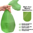 thumbnail image 2 of Tall Kitchen Biodegradable Trash Bags 13 Gallon (120 Bags) Eco-friendly Medium Green Garbage Bag 55 Liter Landfill-Friendly Can Liners Portable Camping Toilet Bags Made With epi (120 count), 2 of 4