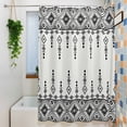 thumbnail image 3 of Black White Boho Shower Curtain Set, Waterproof Shower Curtains for Bathroom, Vintage Ethnic Tribe Abstract Art Retro Washable Fabric Cloth Bath Curtain for Bathtub Decoration with Hooks 54x78 Inches, 3 of 9