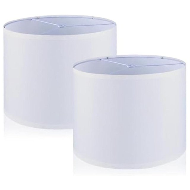 Pantallas de lámpara, 2 piezas de pantalla de tambor para lámpara de mesa, lámparas de pie, pantallas de lámpara de tela de repuesto de 13 x 13 x 10 pulgadas