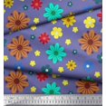 thumbnail image 3 of Soimoi Poly Georgette Fabric Colorful Flowers Clip Art Print Fabric by the Yard 52 Inch Wide, 3 of 3