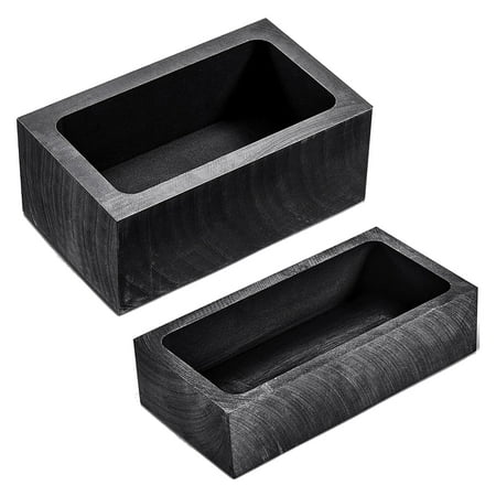 

2 Graphite Ingot Molds Gold Silver Metal Aluminum Copper Melting Crucible Molds (4 x 2 x 1 inch 3.93 x 2.36 x 1.57 inch)