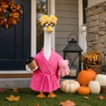 thumbnail image 5 of 23 Inch Large White Goose Clothing Decorative Bathrobe Style Lawn Goose Costume, Purple Bathrobe Outfit for 23 Inch Porch Goose Statue, Soft Comfortable Garden Yard Decor & Gift for Goose Collectors, 5 of 7
