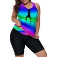 thumbnail image 4 of Maillots de Bain Tankini à Imprimé Color Block pour Femmes avec Capris de Bain s-TTTG, 4 of 6