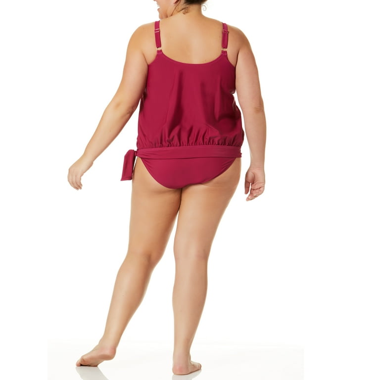 Swimsuits For All Women's Plus Size Keyhole Underwire Tankini Top