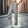 thumbnail image 2 of Busydd Women's Sweatpants Casual Fashion Elastic Waist Drawstring Pants for Women Comfy Baggy Solid Color Straight Leg Womens Sweat Pants with Pockets L, 2 of 8