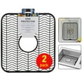thumbnail image 5 of Kitchen Sink Mat Protector, 12x11 Inch Dish Rack, Raised Feet for Drainage, Scratch Resistant Surface, Dishwasher Safe, 2 Pack, Black, 5 of 5