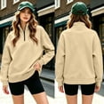 thumbnail image 5 of Tnhcen Women's Quarter Zip Pullover Sweatshirt Long Sleeve Mock Neck Solid Color Loose Fit Kangaroo Pocket Casual Fall Winter Soft Fleece Top Plus Size S-3XL, 5 of 9
