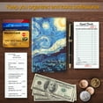 thumbnail image 7 of Fintie Server Book Organizer with Zipper Pocket, PU Leather Restaurant Guest Check Presenters Card Holder for Waitress Waiter Bartender, Starry Night, 7 of 7