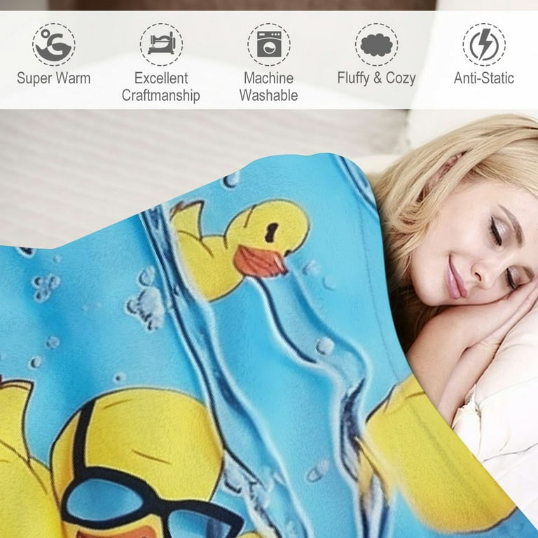 Creowell Duck Throw Blanket Super Soft Adorable Extra Large Rubber Ducky Blanket for Boys Girls Kids and Children Ducky Print Security Blanket Warm and Cozy Throw for Bed Crib or Sofa Walmart