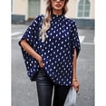 thumbnail image 4 of Camisa De Punto Con Cuello Alto,Blusa De Puntos Con Cuello Alto Blusa De Puntos Con Cuello Alto Blusa Suelta Con Estampado De Puntos Integración Sin Costuras, 4 of 8
