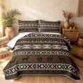 thumbnail image 2 of Erosebridal Boho Aztec Twin Quilt Set, Vintage Rhombus Twin Coverlet Set, Chocolate Cream 2 Pieces, 1 Bedspread and 1 Pillowcase, 2 of 7