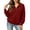Wine, variant on Womens Half Zip Pullover Sweatshirts Loose Solid Color Loose Half-ZipLong-Sleeved Turndowm Collar Tops