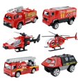 thumbnail image 1 of Vogacara Coche vehículo modelo helicópteros edificio educativo juguete para estante decoración estilo B Juguetes control de fuego 6 piezas, 1 of 1