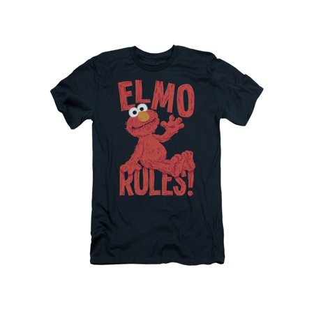 Sesame Street Classic Children's TV Show Elmo Rules Adult Slim T-Shirt Tee