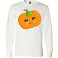 thumbnail image 3 of Inktastic Smiling Pumpkin, Halloween, Orange Pumpkin Long Sleeve T-Shirt, 3 of 5