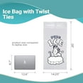 thumbnail image 3 of Pack of 500 Wicket Ice Bags 14.25 x 28 + 4. Polar Bear Printed Icebags 20 lbs with Plastic Wickets. Thickness 2 mil. BPA Free Food Grade Safe Ice Bags., 3 of 6