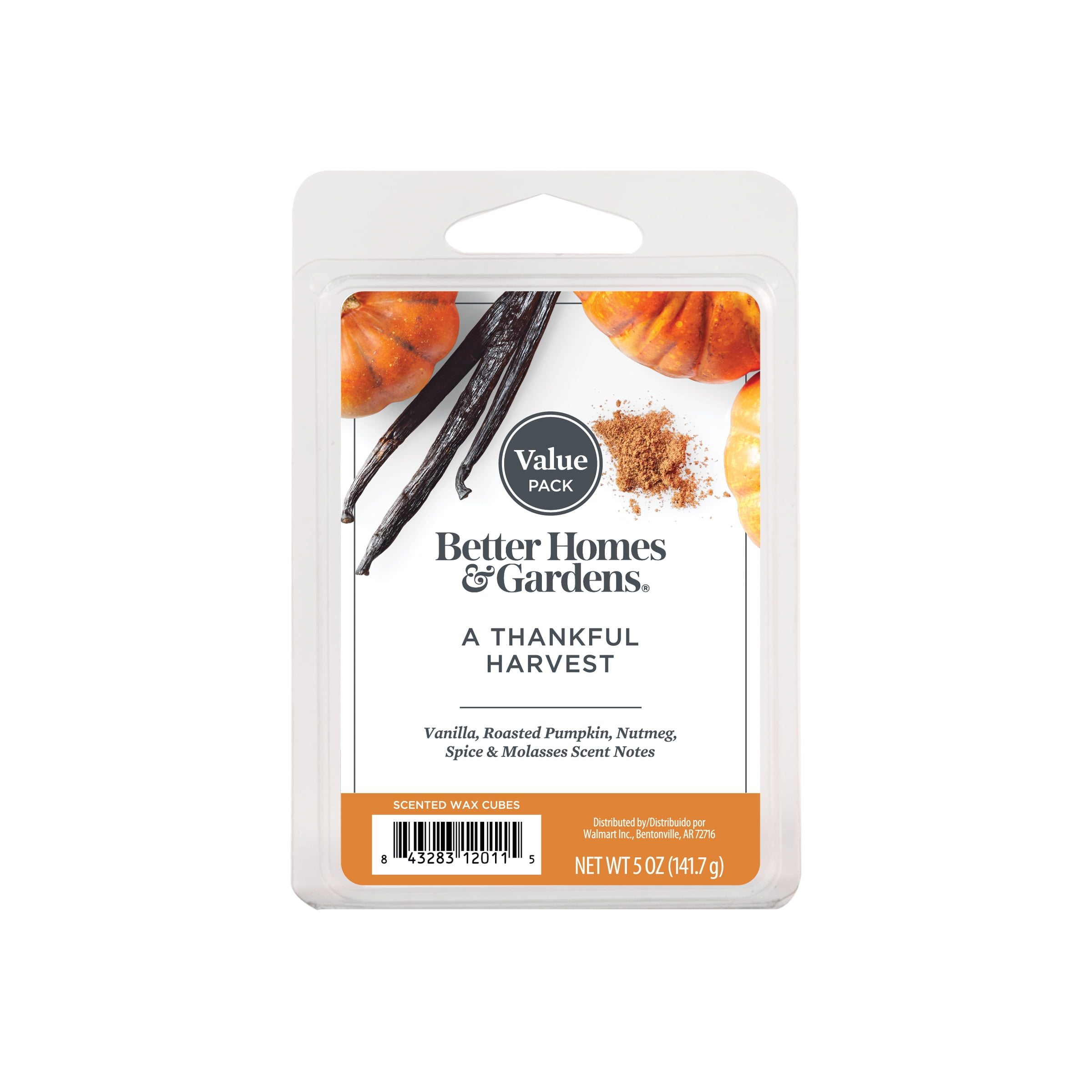 Lot of 5 Better Homes & Gardens A Thankful Harvest Scented Wax Cubes Value Pack 
