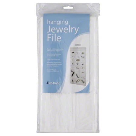 Whitmor Hanging Jewelry File - White with Clear Pockets