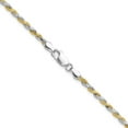 thumbnail image 2 of Diamond2Deal 925 Sterling Silver And Yellow Vermeil 2.5mm Diamond-Cut Rope Chain Necklace for Women 30", 2 of 6