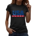 thumbnail image 2 of USA Flag Tee Shirt for Women 4th of July Independence Day Gift T Shirt Casual Short Sleeve American Proud T-Shirt Tops, 2 of 7