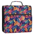 thumbnail image 5 of FORMRS Zipper Binder with Shoulder Strap 2-inch Ring 500 Sheet Capacity File Bag, Colorful Art Leaves Pattern, 5 of 5