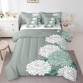 thumbnail image 1 of Aztec Dahlia Twin Comforter Set 7 Piece,Lotus Flower Bed in a Bag,White Silver Cyan Floral Bedding Comforter Sets with 1 Comforter,2 Shams,2 Pillowcases,1 Flat Sheet,1 Fitted Sheet, 1 of 5