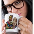 thumbnail image 2 of 3drose, Funny Cute Cool Guy Hugging Furry Dog Pet Love Cubism Abstract, 11oz Mug, 2 of 6